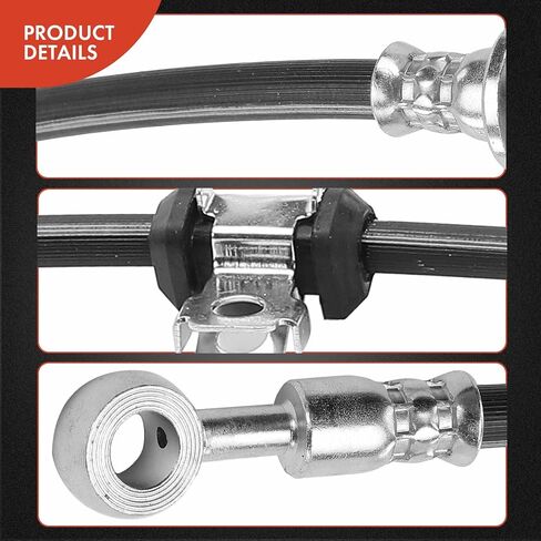 A-Premium Front Driver Brake Hydraulic Hose Compatible with Select Honda Models - Prelude 1992 1993 1994 1995 1996 - Replace# 01465SS0010, 46411SS0004 in Kuwait