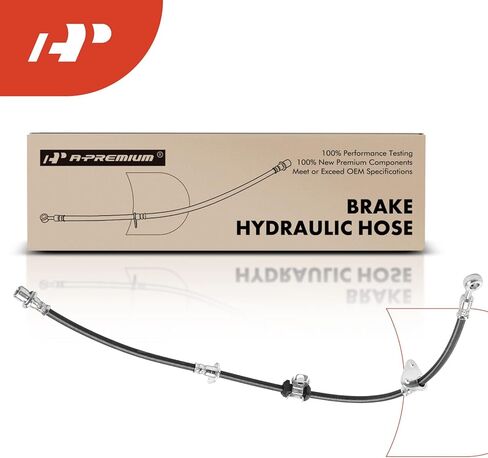 A-Premium Front Driver Brake Hydraulic Hose Compatible with Select Honda Models - Prelude 1992 1993 1994 1995 1996 - Replace# 01465SS0010, 46411SS0004 in Kuwait