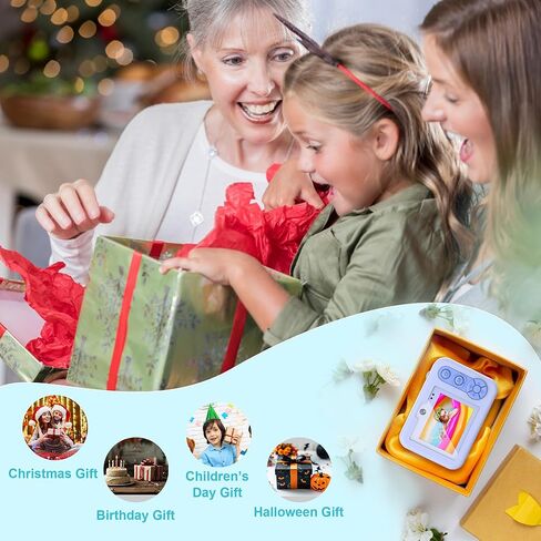 Kids Waterproof Digital Underwater Camera - 48MP HD 1080P Video, Dual Lens Selfie with Stand - Christmas Birthday Festival Gift for Ages Above 3 Girl Boy Child Toddler, Cartoon Cover, Blue in Kuwait