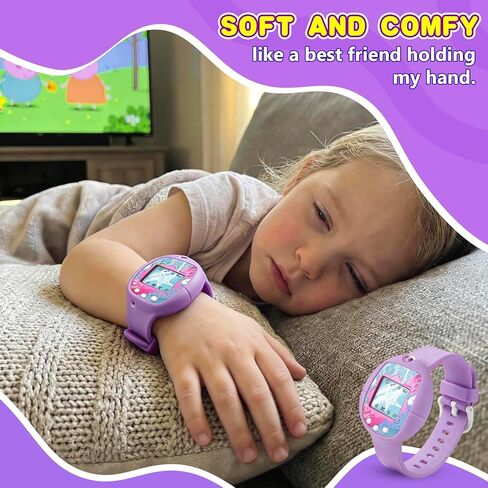 Soft Silicone Wristband for Tamagotchi Original, for Gen 1/2, Neon, Retro Flowers, 90s, Fresh Strawberry, Adjustable Anti-Drop Strap for Kids, Teens, Adults, Parents & 90s Nostalgia Lovers (Purple) in Kuwait