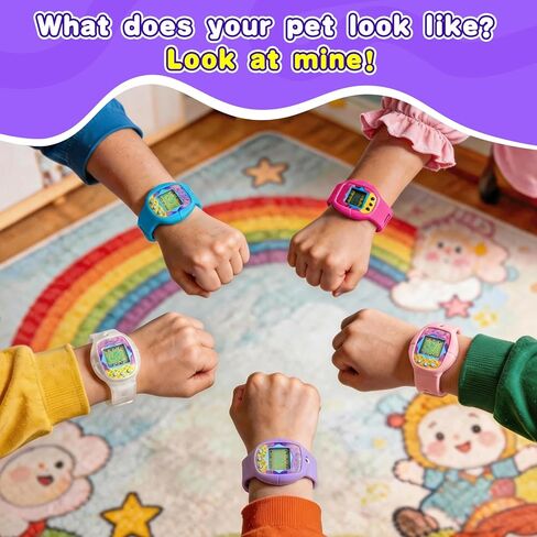 Soft Silicone Wristband for Tamagotchi Original, for Gen 1/2, Neon, Retro Flowers, 90s, Fresh Strawberry, Adjustable Anti-Drop Strap for Kids, Teens, Adults, Parents & 90s Nostalgia Lovers (Purple) in Kuwait