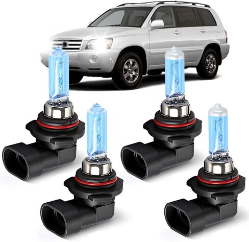 SHENKENUO Fit For Toyota Highlander (2000-2007) 9005+9006 High/Low Beam Ultra - High Performance Halogen Headlight Bulbs Combo,Plug-n-Play,Pack of 4 in Saudi Arabia