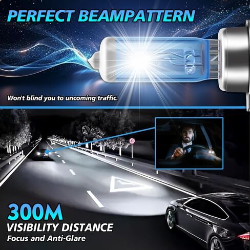 Halogen Headlight Bulbs Fit For Scion XB 2008-2015, H11 Low Beam Light Bulbs, 20000LM 900% Brightness, 6000K White, Plug And Play, Pack of 2 in Saudi Arabia