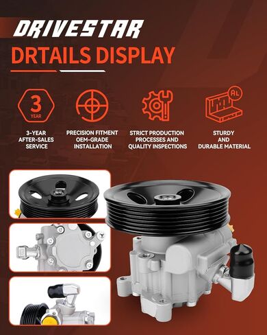 21-157 Power Steering Pump with Pulley, 2006 for Mercedes ML350 3.5L, 2006 2007 for Mercedes ML500 R500 5.0L, 2007 for Mercedes E350 3.5L, 2007 for Mercedes E550 5.5L in Kuwait