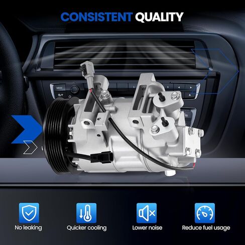 98664 Air Conditioning A/C Compressor with Clutch Compatible with Nissan Altima 2007 2013-2018, Compatible with Nissan Rogue 2014-2020, 2.5L L4 in Kuwait