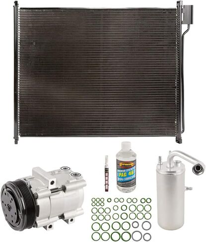 مجموعة مكيف الهواء مع مكثف ومجفف ضاغط تيار متردد لسيارة Ford F250 F350 F-250 F-350 Super Duty Gas 2002 2003 2004 2005 2006 2007 - BuyAutoParts 60-89447CK جديد in Kuwait