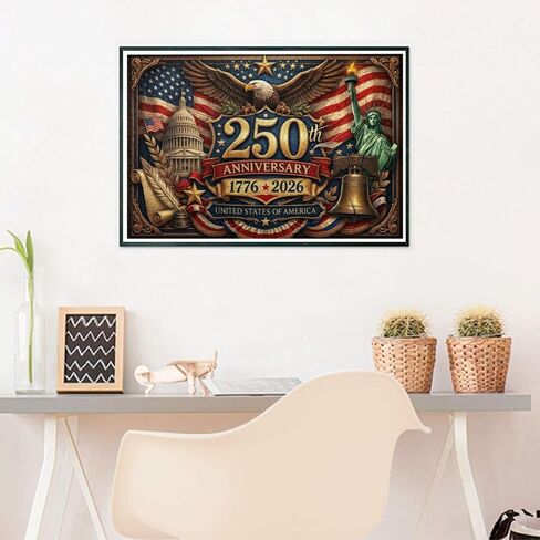 250th Anniversary America Jigsaw Puzzle, Adult, 500 Pieces, Patriotic Theme, Wooden, Concentration and Logical Thinking Skills in Kuwait