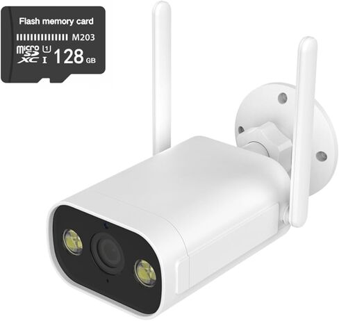 كاميرا الأمان في الهواء الطلق 2K 3MP ، HD WIFI 2.4G كاميرا الأمان المنزلية للخارج مع IR & COLOR LIGHT VISION ، صوت ثنائي الاتجاه ، IP66 مقاوم للماء ، TUYA/SMART LIFE ، تخزين بطاقة Cloud & SD (بطاقة 128G SD) in Kuwait