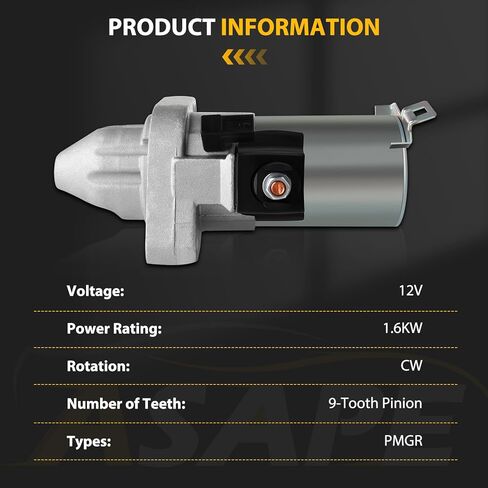 ASAPE 17960N محرك بداية جديد مناسب لهوندا أكورد 2006-2012، CR-V، لـ Acura TSX 2006-2014، CSX 2.0L 2.4L 31200-RZA-A01 SMU0498 19009 19082 SM73002 31200-R41-L01 12 فولت 1.6 كيلو واط 9 طن في اتجاه عقارب الساعة in Kuwait