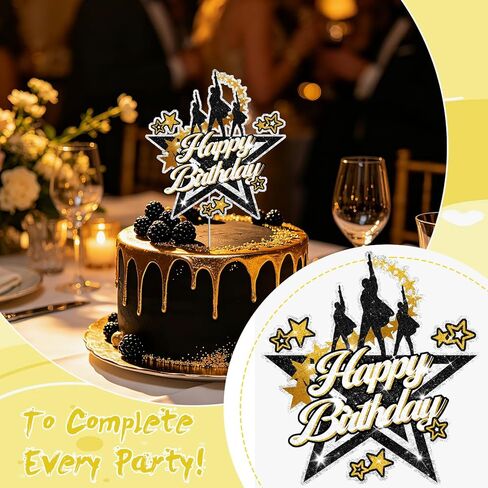 Broadway Musical Cake Topper, Theater Star Birthday Cake Decoration, Glitter Party Supplies for Musical Theme Celebrations, Kids and Adults in Saudi Arabia