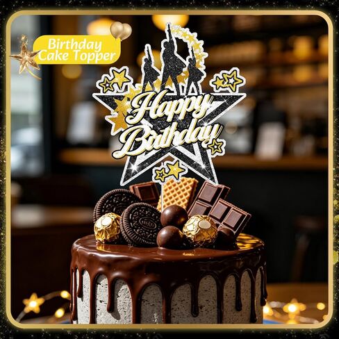 Broadway Musical Cake Topper, Theater Star Birthday Cake Decoration, Glitter Party Supplies for Musical Theme Celebrations, Kids and Adults in Saudi Arabia