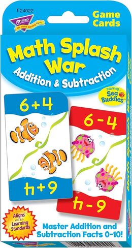 Trend Math Splash War Addition & Subtraction Challenge Cards, Ages 6-9, Grades 1-3 in Kuwait