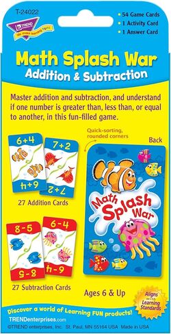 Trend Math Splash War Addition & Subtraction Challenge Cards, Ages 6-9, Grades 1-3 in Kuwait