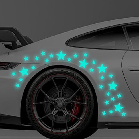 30pcs Star Vinyl Decal for Cars, High Intensity Reflective DIY Stickers for Window Bumper Mirror Laptop Decals Waterproof Night Safety Sign Car Stickers (White) in Saudi Arabia