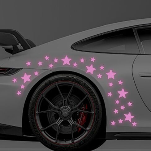 30pcs Star Vinyl Decal for Cars, High Intensity Reflective DIY Stickers for Window Bumper Mirror Laptop Decals Waterproof Night Safety Sign Car Stickers (White) in Saudi Arabia