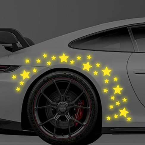30pcs Star Vinyl Decal for Cars, High Intensity Reflective DIY Stickers for Window Bumper Mirror Laptop Decals Waterproof Night Safety Sign Car Stickers (White) in Saudi Arabia