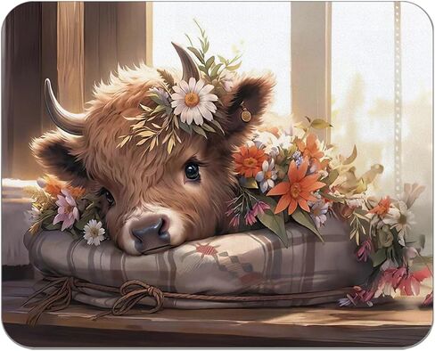 Rustic Christian Highland Cow Mouse Pad for Desk, Farmhouse Highland Cow Bible Verse Mousepads for Wireless Mouse Computers Laptop Home Office Supplies Accessories, 9.5x7.9 Inch in Saudi Arabia