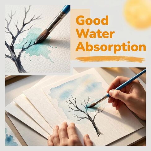 56 Sheets Watercolor Paper Bulk, 140 lb/300 GSM Cold Press Watercolor Paper, White Paint Paper in 4 x 6 in and 5 x 7 in, Thick Art Paper for Kids, Students, Beginners, Artists, Cards and Crafts in Saudi Arabia
