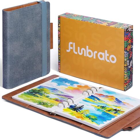 Watercolor Sketchbook A5 (8.3" x 5.8"), 24 Sheets 100% Cotton Cold Press 300GSM 140LB, Refillable Paper with Dual-Sided Consistent Texture, for Watercolor, Gouache, Acrylic & Mixed Media in Kuwait