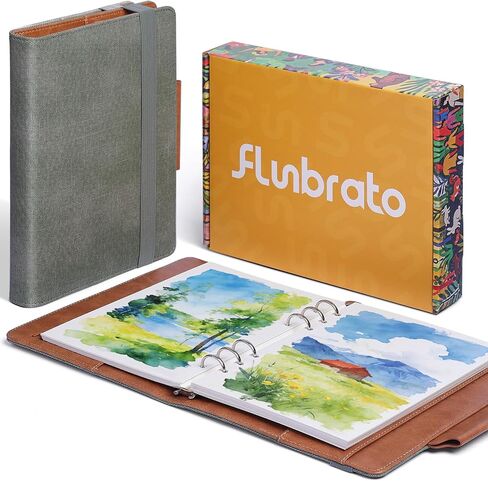 Watercolor Sketchbook A5 (8.3" x 5.8"), 24 Sheets 100% Cotton Cold Press 300GSM 140LB, Refillable Paper with Dual-Sided Consistent Texture, for Watercolor, Gouache, Acrylic & Mixed Media in Saudi Arabia