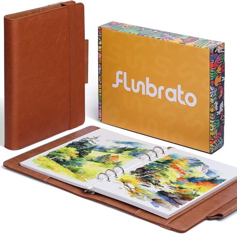 Watercolor Sketchbook A5 (8.3" x 5.8"), 24 Sheets 100% Cotton Cold Press 300GSM 140LB, Refillable Paper with Dual-Sided Consistent Texture, for Watercolor, Gouache, Acrylic & Mixed Media in Kuwait
