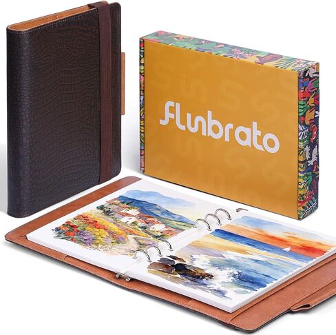 Watercolor Sketchbook A5 (8.3" x 5.8"), 24 Sheets 100% Cotton Cold Press 300GSM 140LB, Refillable Paper with Dual-Sided Consistent Texture, for Watercolor, Gouache, Acrylic & Mixed Media in Kuwait
