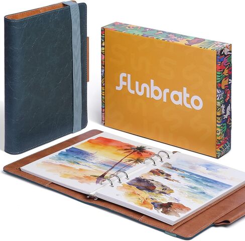 Watercolor Sketchbook A5 (8.3" x 5.8"), 24 Sheets 100% Cotton Cold Press 300GSM 140LB, Refillable Paper with Dual-Sided Consistent Texture, for Watercolor, Gouache, Acrylic & Mixed Media in Kuwait