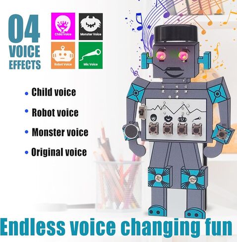 Soldering Robot Recording and Voice Changing DIY Kit Electronic Soldering Project Practice Kit Cool Sound Effects Fun STEM Kit for Family and Friends in Saudi Arabia
