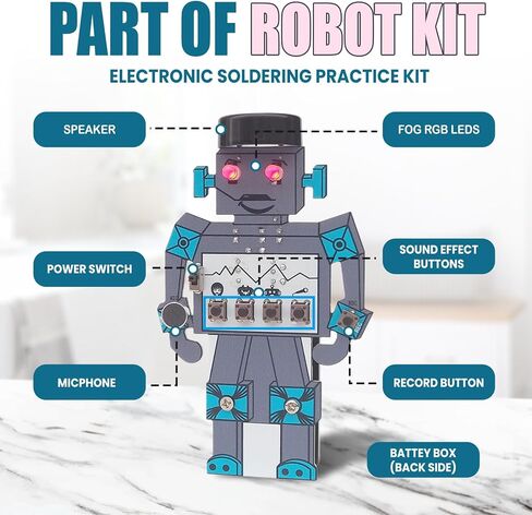 Soldering Robot Recording and Voice Changing DIY Kit Electronic Soldering Project Practice Kit Cool Sound Effects Fun STEM Kit for Family and Friends in Saudi Arabia