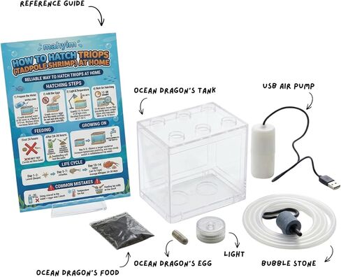 The Ocean Dragon Fairy Shrimp Kit for Kids – Complete Aquarium Set with LED Tank, Eggs, Chlorella Food, Air Pump in Saudi Arabia