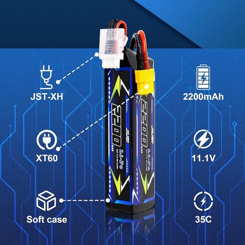 3S Lipo Battery 35C 11.1V 2200mAh with XT60 Connector,for RC Car,Truck,Buggy in Saudi Arabia
