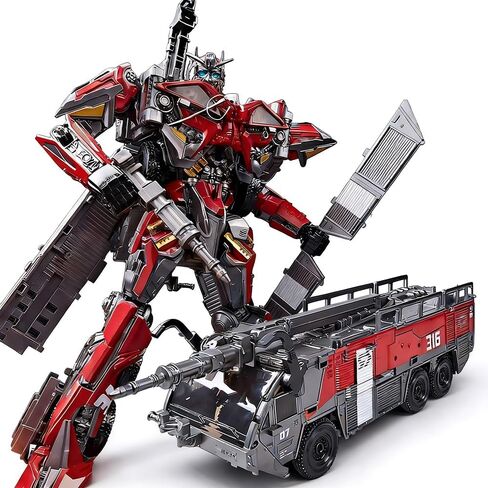 Deformation Robot Toys, Fire Engine Truck Model Oversized 12 Inches Character Action Figure with Accessories, Suitable for Ages 6 and Up for Boys Kids in Saudi Arabia