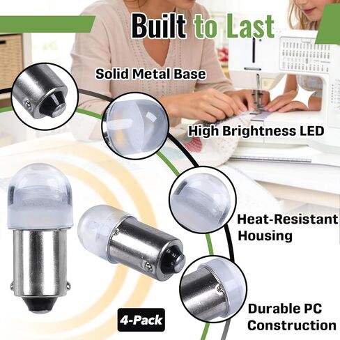 4-Pack 6V/3W 3055000-LED Push-In Light Bulb Compatible with Bernina Sewing Machine 1020,1030,1031,1080,1090,1100,1120,1130,1230,1260,1530,1630, Replacement for 3055000 3055000-G 3055000-LED in Saudi Arabia