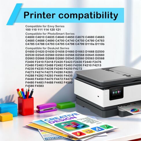 60XL Ink Cartridge Replacement for HP 60 Ink Cartridge Black and color Combo Pack 60XL High Yield Work for PhotoSmart D110 C4780 C795 C4680 C4650 Deskjet D2680 F2430 Envy 110 120 Printer (2Pack) in Saudi Arabia