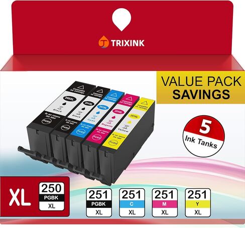 PGI-250XL PGBK Ink Cartridges Compatible with Canon 250XL Black Ink, 4-Pack for PIXMA MX922 MX920 iX6820 iP8720 MG7520 MG6620, 4 PGBK in Kuwait
