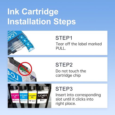 myCartridge SUPRINT LC401XL Ink Cartridges for Brother Printer Replacement for Brother LC401 401XL Ink Cartridges High Yield Printer Use with MFC-J1010DW MFC-1012DW MFC-J1170DW MFC-J1800D (5Pack, XL) in Kuwait
