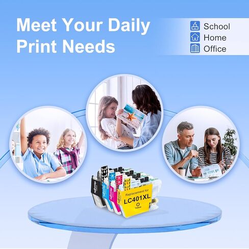 myCartridge SUPRINT LC401XL Ink Cartridges for Brother Printer Replacement for Brother LC401 401XL Ink Cartridges High Yield Printer Use with MFC-J1010DW MFC-1012DW MFC-J1170DW MFC-J1800D (5Pack, XL) in Kuwait