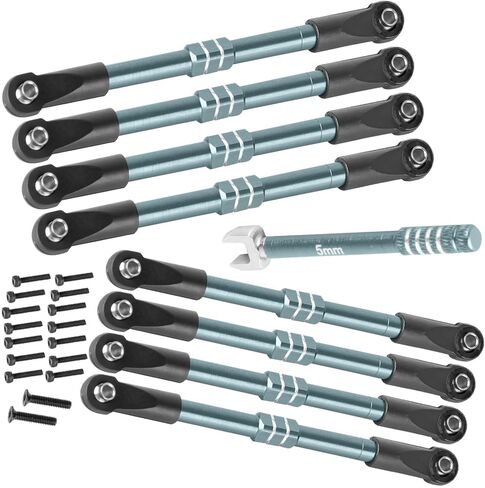 Adjustable Front Rear Toe Links Push Rods Upgrades Part for 1/16 Mini E-Revo Summit Truck,RC Aluminum Turnbuckles Camber Links,Steering Tie Rod,Suspension Pushrod Linkage Set,Red in Kuwait