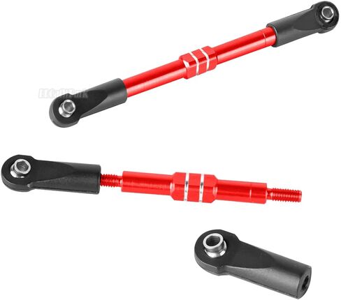 Adjustable Front Rear Toe Links Push Rods Upgrades Part for 1/16 Mini E-Revo Summit Truck,RC Aluminum Turnbuckles Camber Links,Steering Tie Rod,Suspension Pushrod Linkage Set,Red in Kuwait