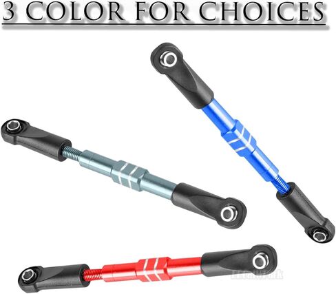 Adjustable Front Rear Toe Links Push Rods Upgrades Part for 1/16 Mini E-Revo Summit Truck,RC Aluminum Turnbuckles Camber Links,Steering Tie Rod,Suspension Pushrod Linkage Set,Red in Kuwait