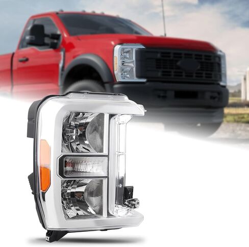 مجموعة المصابيح الأمامية من نوع الهالوجين من Duolctarms متوافقة مع 2023-2024 Ford F250 XL XLT F350 SuperDuty الجانب الأيمن للركاب PC3Z13008H in Kuwait