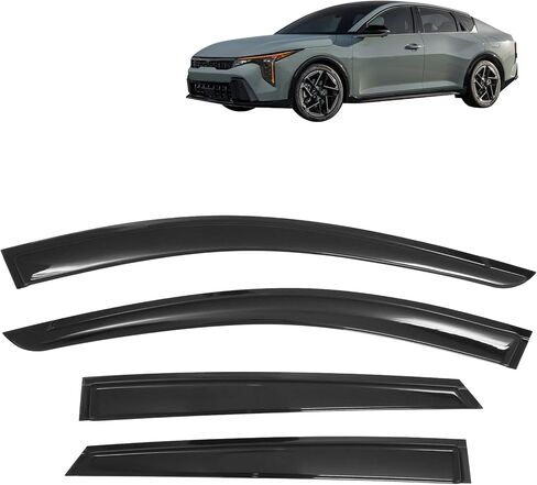 FREEMOTOR802 Tape-on Window Deflectors Fits 2025-2026 Kia K4, Rain Guards Side Window Visors Wind Deflectors Vent Visors Smoke Tinted Acrylic 4PCS in Kuwait