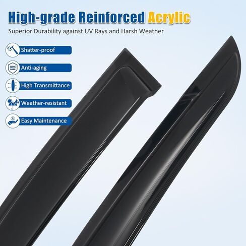 FREEMOTOR802 Tape-on Window Deflectors Fits 2025-2026 Kia K4, Rain Guards Side Window Visors Wind Deflectors Vent Visors Smoke Tinted Acrylic 4PCS in Kuwait