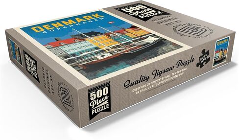 MyPuzzle Denmark: Copenhagen, Vintage Poster - Premium 500 Piece Jigsaw Puzzle for Adults in Kuwait