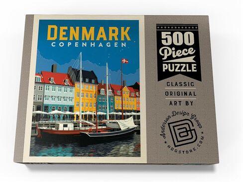 MyPuzzle Denmark: Copenhagen, Vintage Poster - Premium 500 Piece Jigsaw Puzzle for Adults in Kuwait