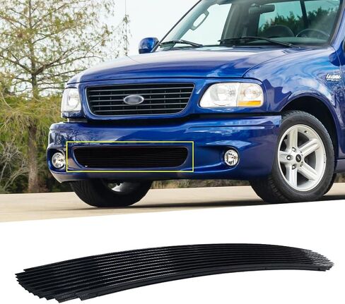Front Black Lower Bumper Billet Grille Compatible with 1999 2000 2001 2002 2003 Ford F150 Lightning Grill Insert in Kuwait