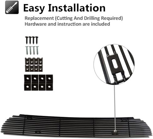 Front Black Lower Bumper Billet Grille Compatible with 1999 2000 2001 2002 2003 Ford F150 Lightning Grill Insert in Kuwait