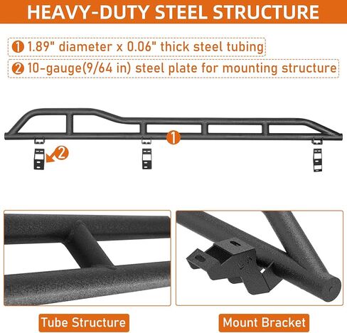 Hooke Road Tundra Rock Sliders with Kick-Out for 2007-2021 Toyota Tundra CrewMax(4 Full Size Doors), Running Board Nerf Bars for Rock Crawling in Kuwait