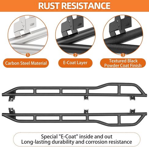 Hooke Road Tundra Rock Sliders with Kick-Out for 2007-2021 Toyota Tundra CrewMax(4 Full Size Doors), Running Board Nerf Bars for Rock Crawling in Kuwait
