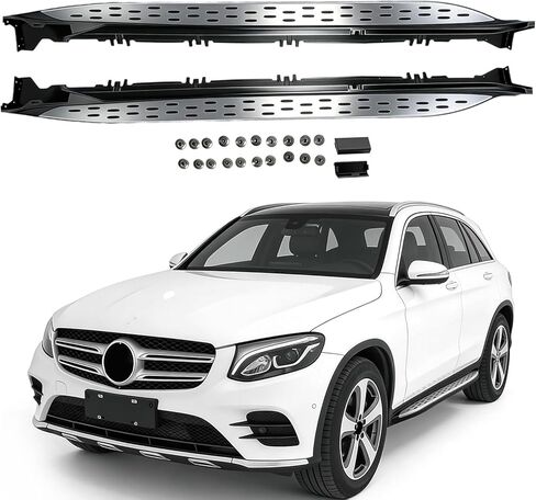 Running Boards for Mercedes-Benz GLC 300 X253 2016-2022 Aluminum Fixed Side Step Pedal Nerf Bar for Benz GLC 300 X253 2016 2017 2018 2019 2020 2021 2022 in Saudi Arabia